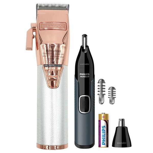 BaByliss Pro ROSEFX+ All-Metal Lithium Clipper FX870NRG + Philips